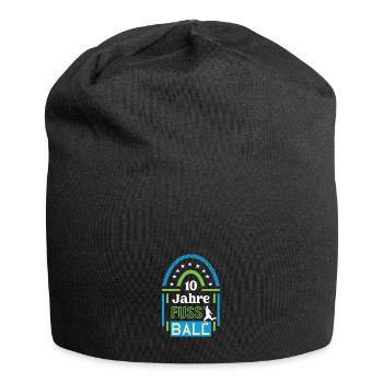 Fussball Jubiläum 10 Jahre Trainer Spieler Fußball - Jersey-Beanie - Schwarz - Vorne