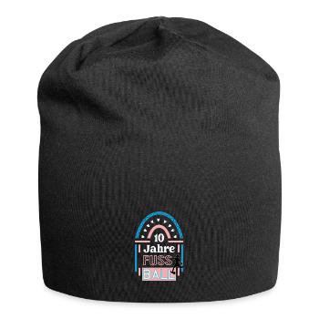 10 Jahre Fussball Spielerin Frauenfußball Jubiläum - Jersey-Beanie - Schwarz - Vorne