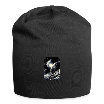 Voyage cosmique : conception graphique de galaxies et de planètes - Bonnet en jersey - noir - Devant
