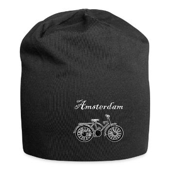 Bicycle, Amsterdam, gift - Jersey Beanie - black - Front