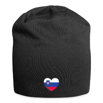 Slowenien Flagge Herz - Jersey-Beanie - Schwarz - Vorne