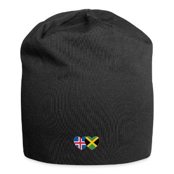 Islande Jamaïque Drapeau Coeur - Bonnet en jersey - noir - Devant