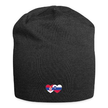 Serbie Slovénie Drapeau Coeur - Bonnet en jersey - charbon - Devant