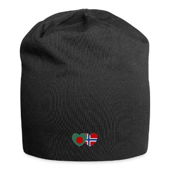 Bangladesh Norway Flag Heart - Jersey Beanie - black - Front