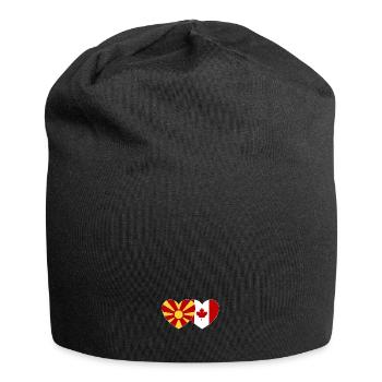Macédoine Drapeau Canada Cœur - Bonnet en jersey - noir - Devant