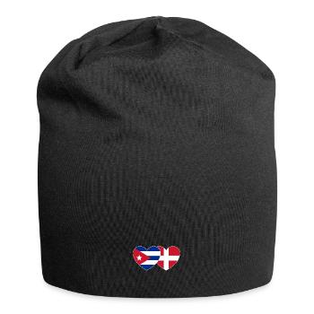 Kuba Dänemark Flagge Herz - Jersey-Beanie - Schwarz - Vorne