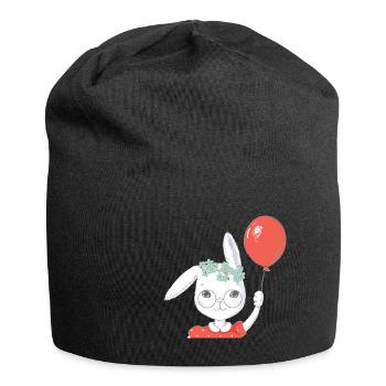 Süßes Ostern Hase Luftballon Geschenk - Jersey-Beanie - Schwarz - Vorne