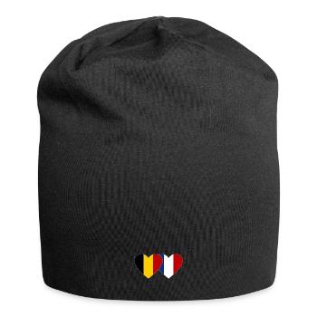 Belgique France Flag Coeur - Bonnet en jersey - noir - Devant