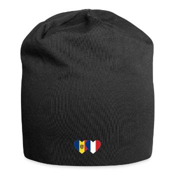Moldova France Flag Heart - Jersey Beanie - black - Front