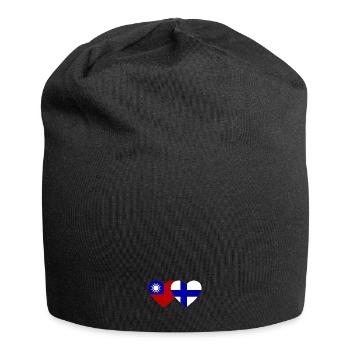 Taiwan Finnland Flagge Herz - Jersey-Beanie - Schwarz - Vorne