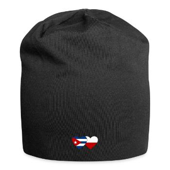 Kuba Polen Flagge Herz - Jersey-Beanie - Schwarz - Vorne