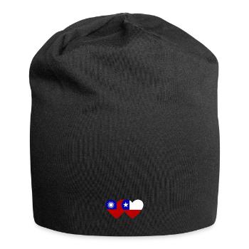 Taiwan Chile Flagge Herz - Jersey-Beanie - Schwarz - Vorne