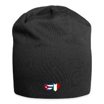 Kuba Italien Flagge Herz - Jersey-Beanie - Schwarz - Vorne
