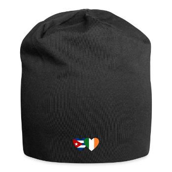 Kuba Irland Flagge Herz - Jersey-Beanie - Schwarz - Vorne