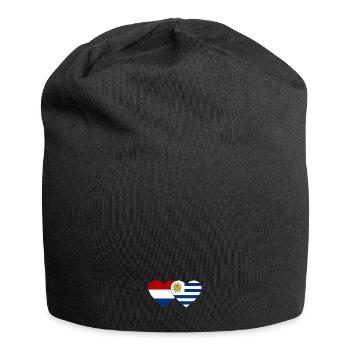 Holland Uruguay Heart Flag - Jersey Beanie - black - Front