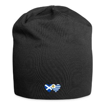 Scotland Uruguay Heart Flag - Jersey Beanie - black - Front