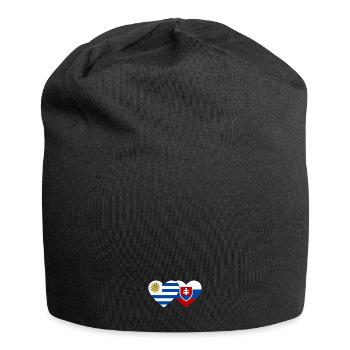 Uruguay Slovakia Heart Flag - Jersey Beanie - black - Front