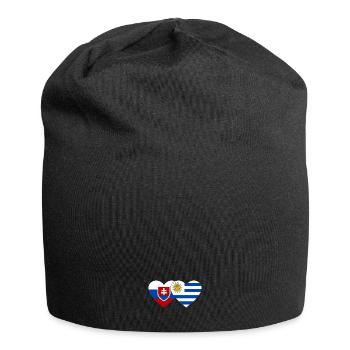 Slovakia Uruguay Heart Flag - Jersey Beanie - black - Front