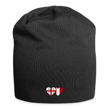 Georgia Peru Heart Flag - Jersey Beanie - black - Front