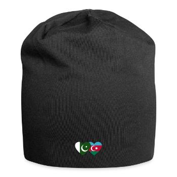Pakistan Azerbaijan Flag Heart - Jersey Beanie - black - Front