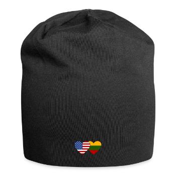 USA Lithuania Flag Heart - Jersey Beanie - black - Front