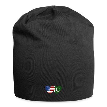 USA Pakistan Flag Heart - Jersey Beanie - black - Front