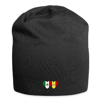 Mexiko Andorra Flagge Herz - Jersey-Beanie - Schwarz - Vorne