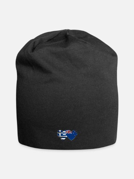 Griechenland Neuseeland Flagge used - Jersey-Beanie - Schwarz