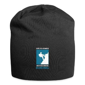 Klettern Kletterer Berge Kletterwand Kletterdad - Jersey-Beanie - Schwarz - Vorne