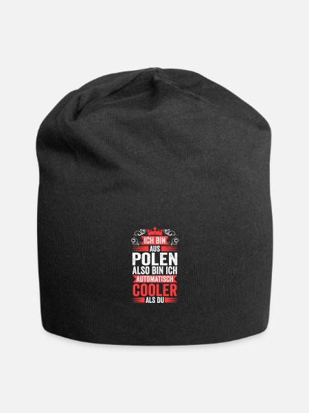 Pole Polnisch Polen - Jersey-Beanie - Schwarz