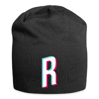 R - letter R - Jersey Beanie - black - Front