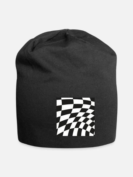 Optical illusion pattern shapes geometry gift - Jersey Beanie - black