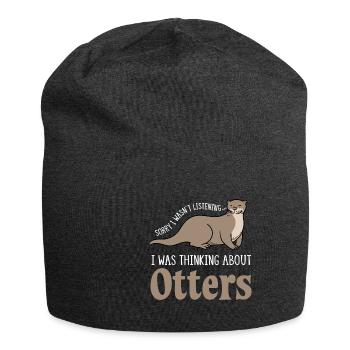 Penser aux loutres, nature, animaux marins, - Bonnet en jersey - charbon - Devant