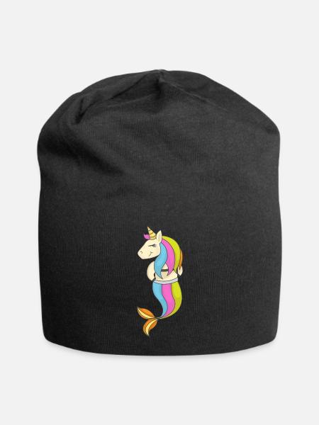 Licorne sirène princesse cadeau - Bonnet en jersey - noir