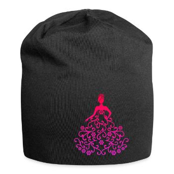 Miss Quince dress skirt wedding symbol bride - Jersey Beanie - black - Front