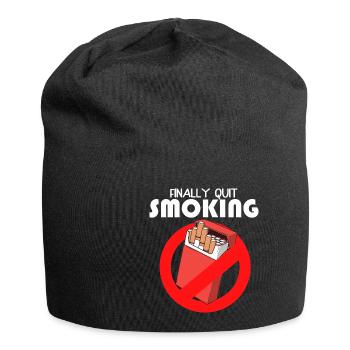 Enfin arrêter de fumer Drôle Non-fumeur - Bonnet en jersey - noir - Devant