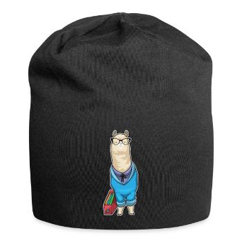 Alpaka Sekretärin Ordner Büro - Jersey-Beanie - Schwarz - Vorne