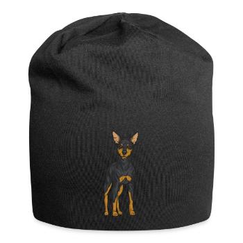 Miniature Pinscher Rehpinscher Min Pin Dog - Jersey Beanie - black - Front