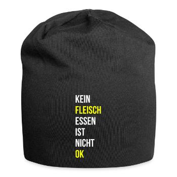 Fleisch essen Spruch - Jersey-Beanie - Schwarz - Vorne