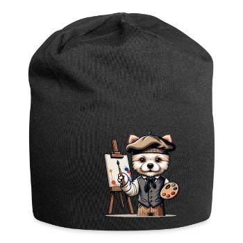 Cute Dog Artist - Jersey Beanie - black - Front