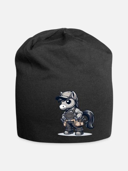 Artisan de cheval mignon - Bonnet en jersey - noir