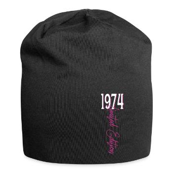 1974 Vintage anniversaire drôles dictons - Bonnet en jersey - noir - Devant