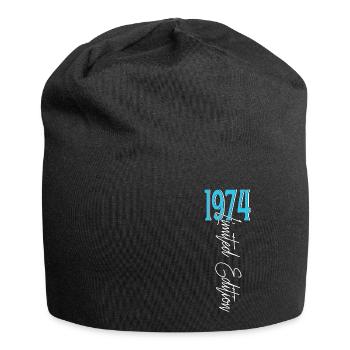 1974 Vintage anniversaire drôles dictons - Bonnet en jersey - noir - Devant