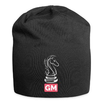Tournoi de joueurs d’échecs Grand Maître Chevalier GM - Bonnet en jersey - noir - Devant