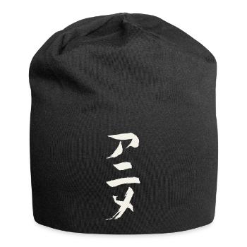 Anime (Auf Japanisch) Katakana Schriftzeichen - Jersey-Beanie - Schwarz - Vorne