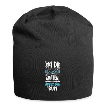 Ski die Graten, Apres den Rum - Jersey-Beanie - Schwarz - Vorne