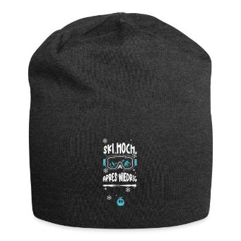 Ski hoch, Apres niedrig - Jersey-Beanie - Anthrazit - Vorne