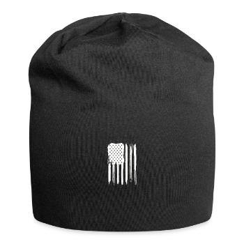 stilvolle Graffiti der amerikanischen Flagge - Jersey-Beanie - Schwarz - Vorne