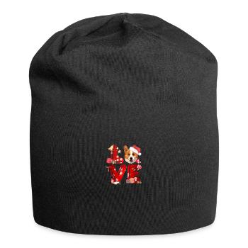 Love Christmas Corgi - Jersey Beanie - black - Front