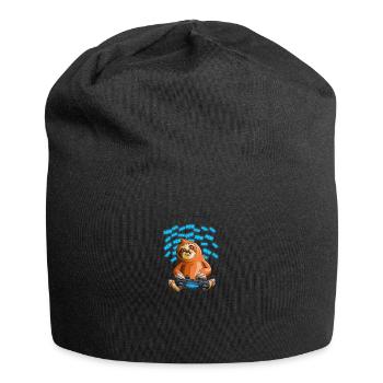 Pew Gamer Faultier Lustiges PewPewPew Video Gaming Geschenk - Jersey-Beanie - Schwarz - Vorne